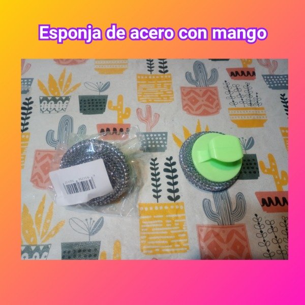 Producto - Esponja de acero con mango x2
