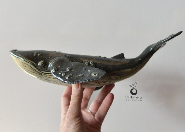 Producto - Escultura De Ballena De Cerámica Hecha A Mano Adorno Deco POR ENCARGO - 7
