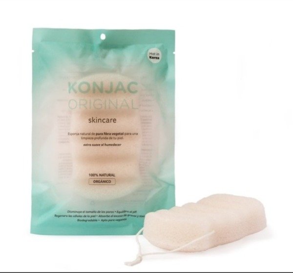 Producto - Esponja Corporal Blanca Konjac Original Natural