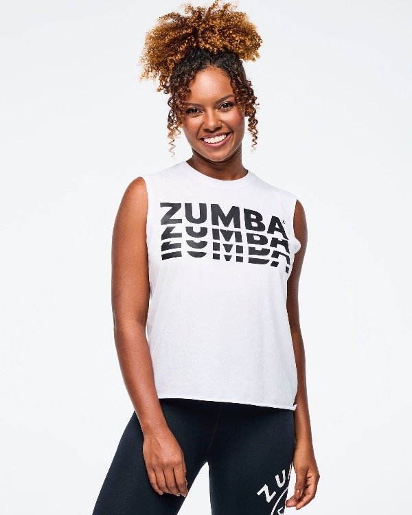Producto - Zumba Basic Crew Neck Muscle Tank - White