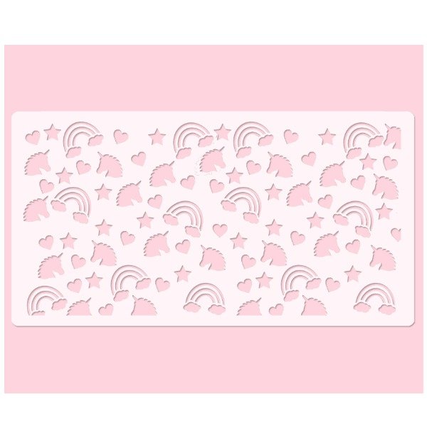 Producto - Stencil para Torta Unicornios y Arcoiris