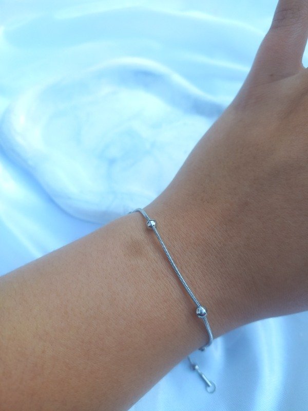 Producto - pulseras bolitas silver