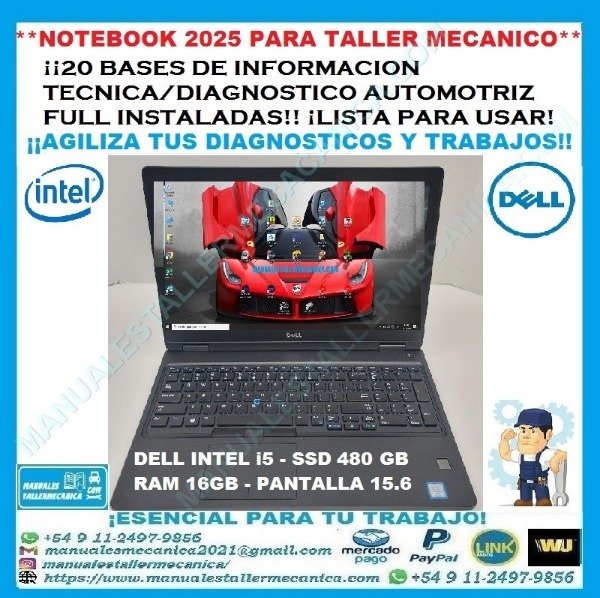 Producto - NOTEBOOK DELL INTEL i5 - 480GB SSD - 16GB RAM + 20 BASES AUTOMOTRICES FULL