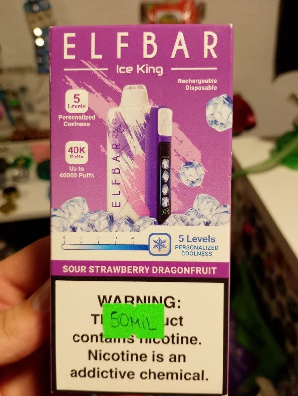 Producto - ELFBAR ICE KING - 40.000puff "SOUR STRAWBERRY DRAGONFRUIT"