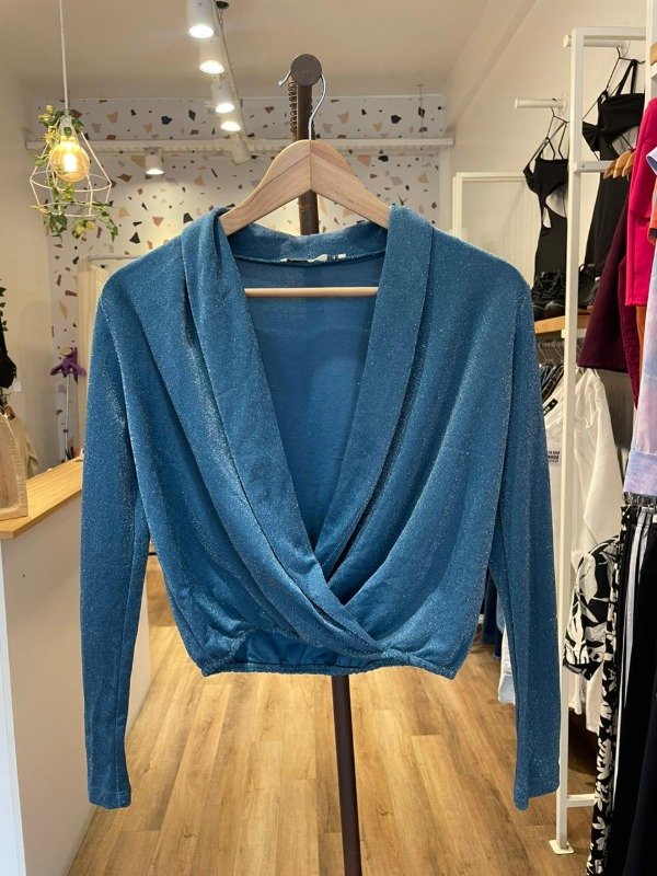 Producto - Top manga larga de lurex escote buche Kinzi talle S/M