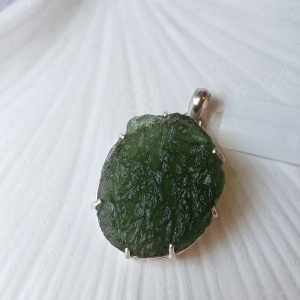 Producto - Dije Plata 925 Moldavita en bruto