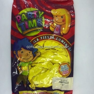 Producto - Globo Liso 9" Amarillo x50 Unidades Party Time