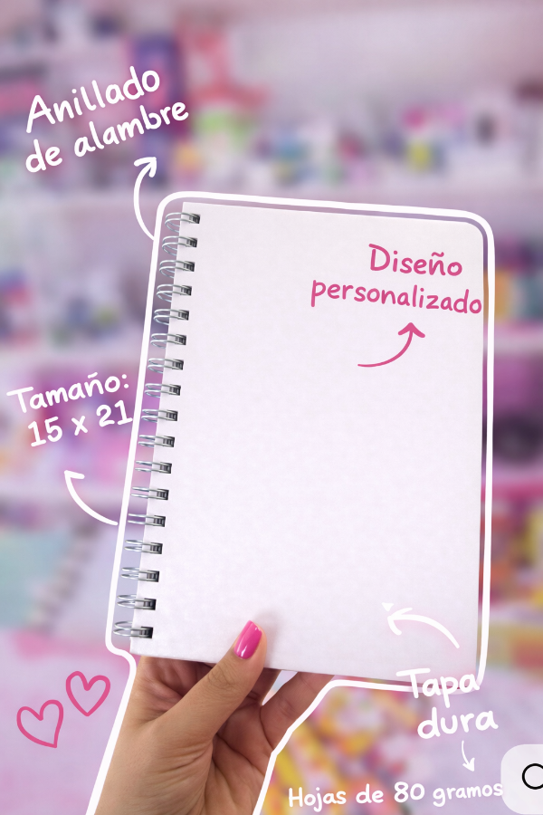 Producto - Cuaderno A5 personalizado anillado de alambre