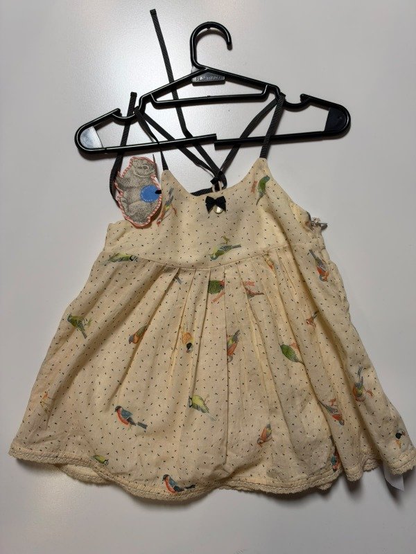 Producto - Vestido amarillo con pájaros Little Akiabara 9 meses - 1