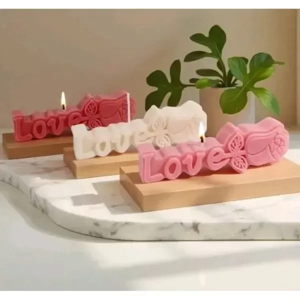 Producto - Molde silicona vela Love rosa