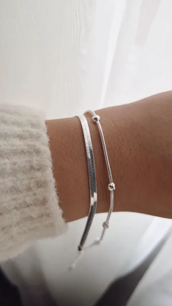 Producto - Pulsera doble bolitas grandes y chata AB