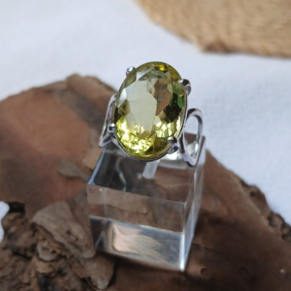 Producto - Anillo plata 925 cuarzo limon n14