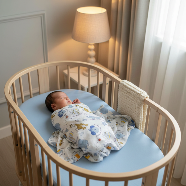 Producto - Juego de Sábanas para Cuna Bebé  "Animal Azul" Jean Cartier