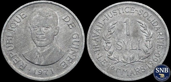 Producto - República de Guinea - 1 Syli (1971) KM #43 [VF-] - Estado Socialista