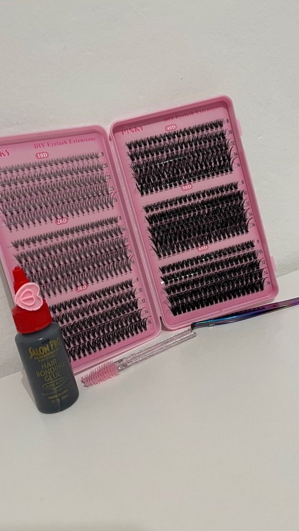 Producto - Libro de pestañas Pinky - 10D al 60D - Pegamento Salón Pro