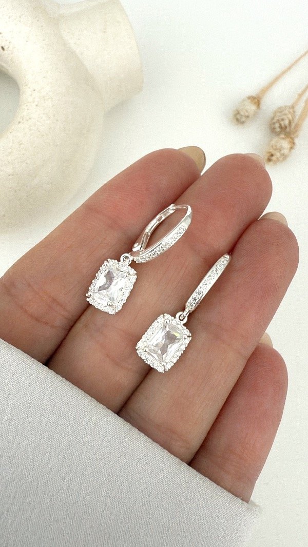 Producto - Argollas Anzu 1,5cm dije rectang cubic P925