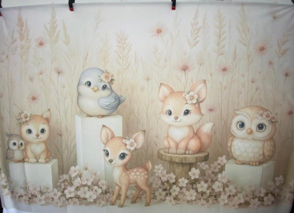 Producto - FONDO ANIMALITOS NORDICOS DEL BOSQUE SIN FALLA 220X150 ANI07