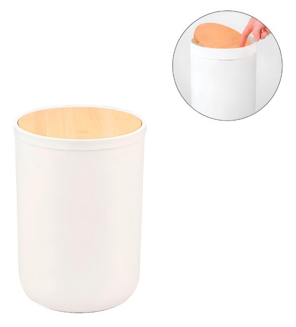 Producto - CESTO PLASTICO TAPA BAMBU