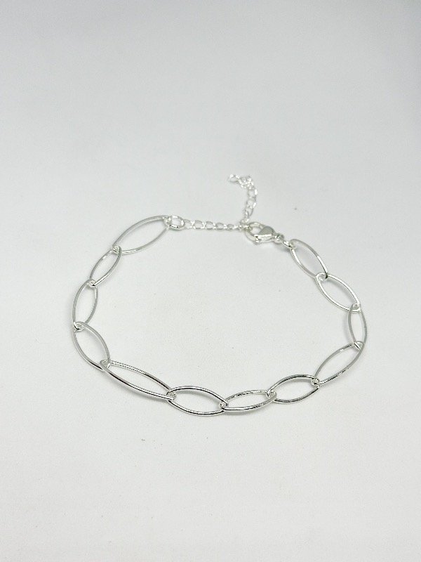 Producto - Pulsera acero blanco eslabón ovalado