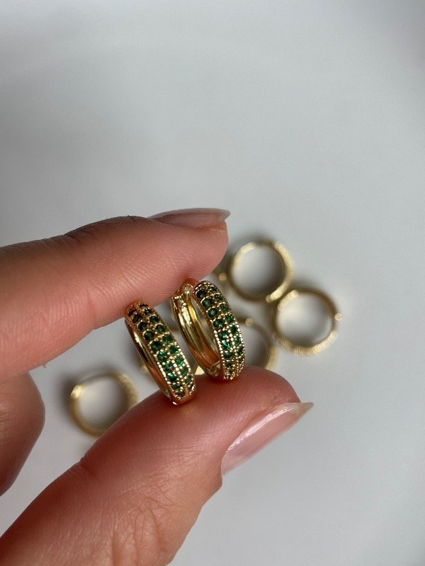 Producto - Argollitas Sienna gold verde
