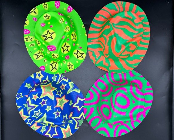Producto - Gorros Cowboy Fluor Plástico Estampados Cotillón