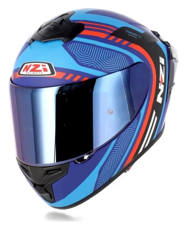 Producto - CASCOS NZI TRENDY 3 STREAM CONNECTED DARK BLUE RED Y BLUE MATE - 0