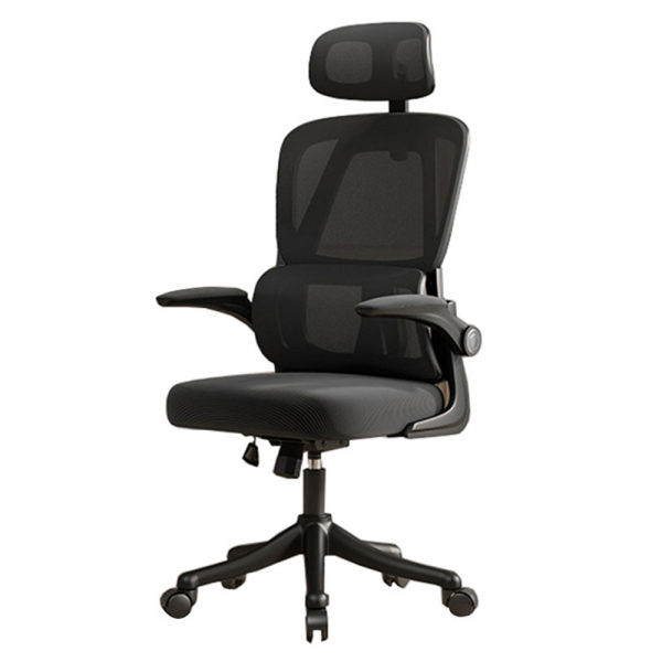 Producto - Silla oficina -apoyabrazos plasticos -5 ruedas -respaldo alto y asiento de malla - 0