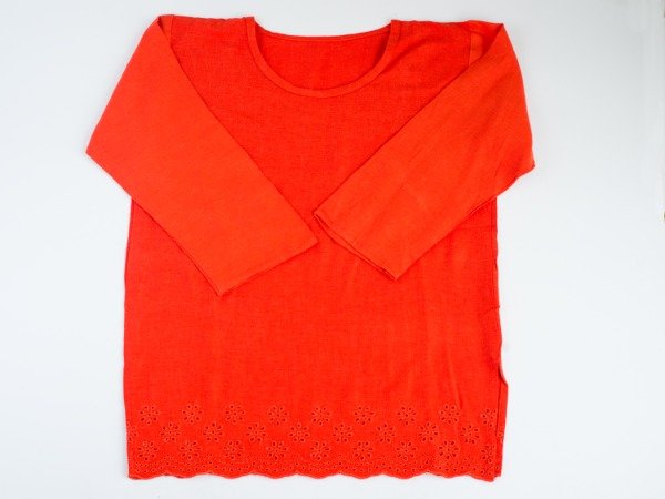 Producto - Camisa lino bordada Tomate