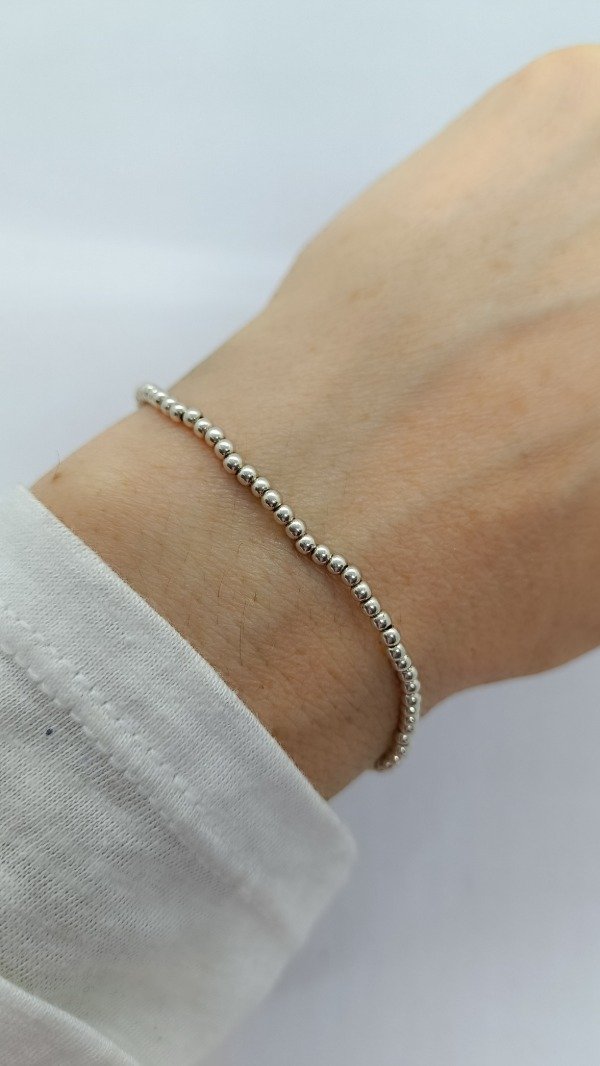 Producto - Pulsera Elastizada Bolitas de Plata - 0