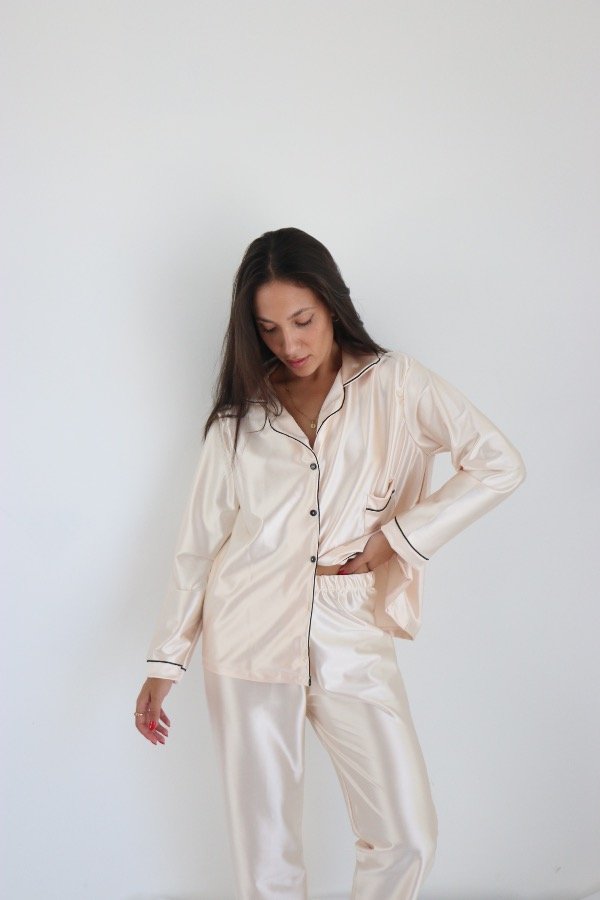 Producto - COMBO SATÉN pijama + bata champagne - 7