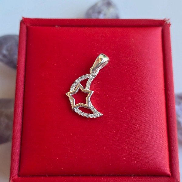 Producto - Dije italiano media luna con estrella