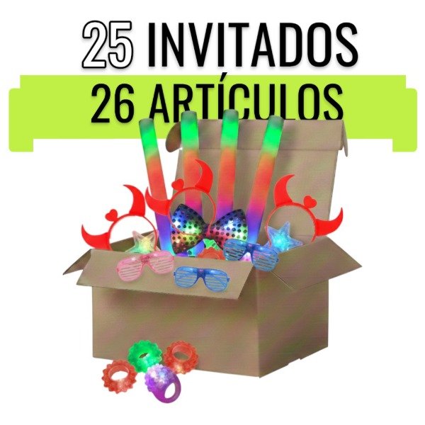 Producto - Combo Luminoso para 25 Invitados con 26 Artículos Led