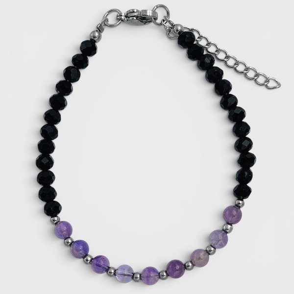 Producto - Pulsera de cristal checo y piedras naturales - 4mm - Amatista