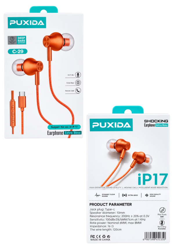 Producto - AURICULARES PUXIDA C-29 #6987598451350