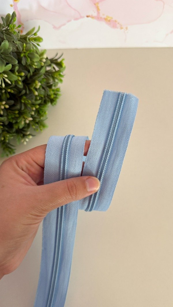 Producto - Cierre de nylon x metro cadena N5 celeste