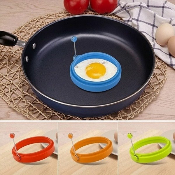 Producto - MOLDE ARO DE SILICONA PARA COCINAR HUEVOS PANCAKES 10CM COL SURTIDO - 1