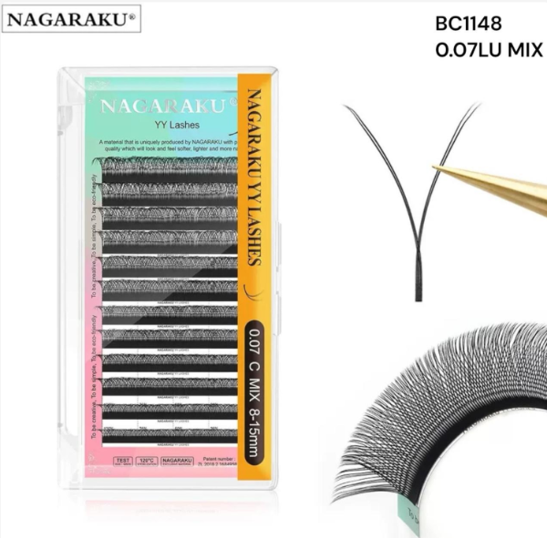 Producto - EXTENSIONES DE PESTAÑAS TECNOLOGICAS 2D YY NAGARAKU 0.07LU MIX