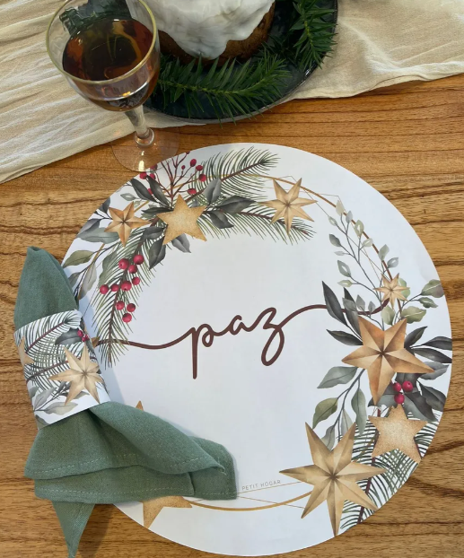 Producto - Platos de Sitio x12 + Servilleteros x12 - Papel