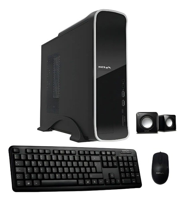 Producto - Kit De Pc Gabinete Slim + Fuente 500w Kelyx Teclado Mouse Parlantes