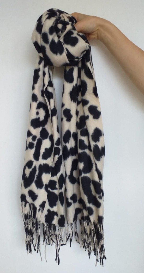 Producto - Lanilla Animal Print Leopardo Blanco y Negro