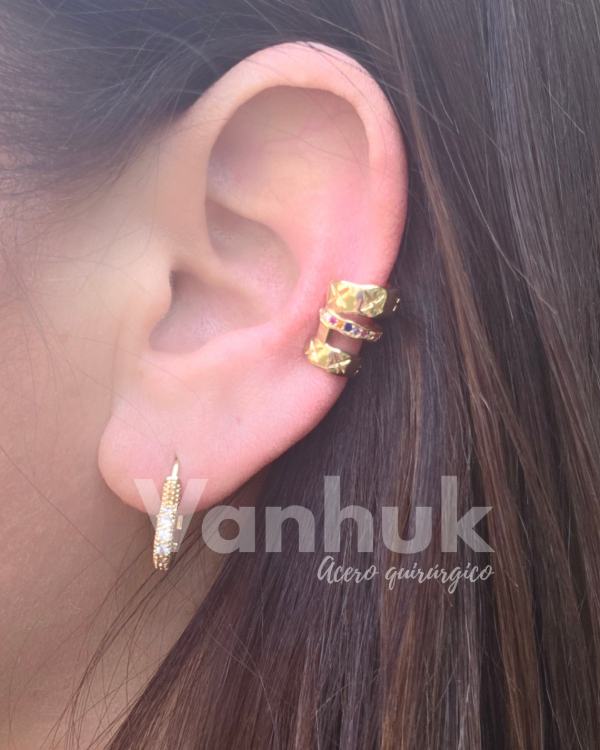Producto - Cuff triple strass multicolor sin pasante D - 0