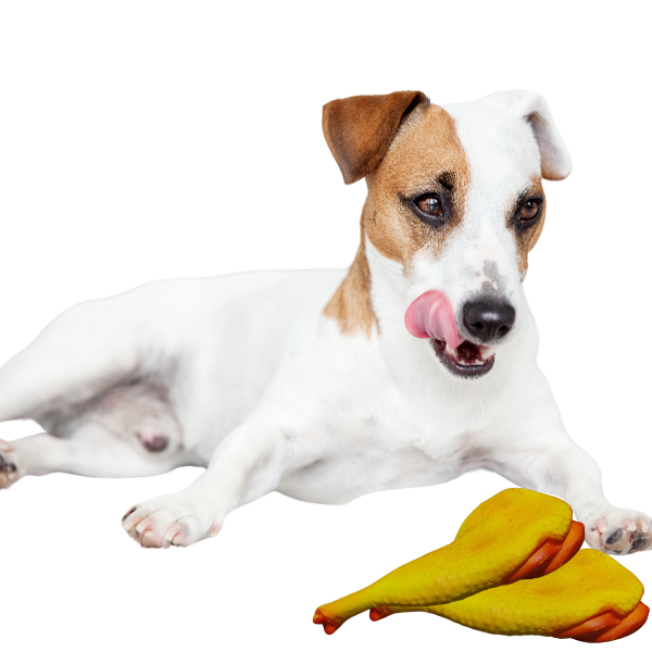 Producto - Juguete para perros con chifle sonoro modelo pata de pollo. - 0