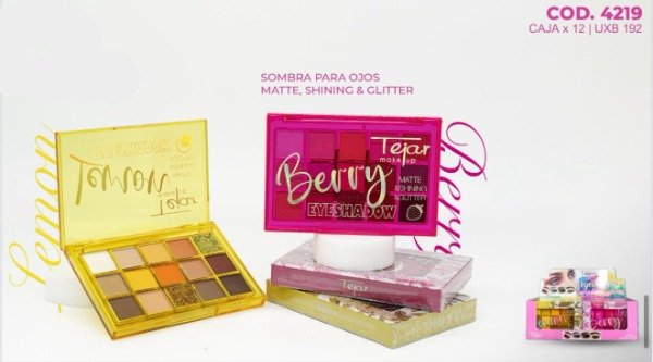 Producto - Paleta de sombras Berry Lemon x15 tonos Tejar