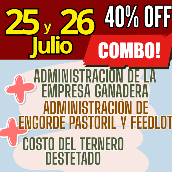 Producto - COMBO 3 CURSOS:Gestión Ganadera + Costo del Ternero + Engorde Pastoril y Feedlot