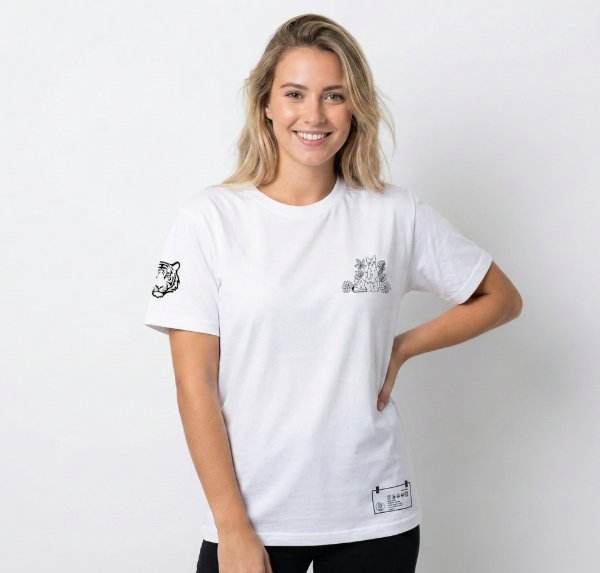 Producto - Remera XL "Gatito y Naturaleza" - Diseño Exclusivo.