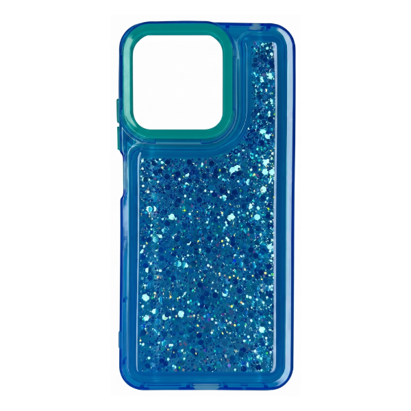 Producto - Funda Transparente Color Glitter - Azul y Verde - Motorola G15 - Fashion Case
