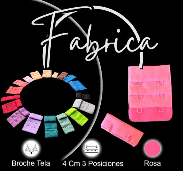 Producto - Gancho de tela rosa 4cm x 3 posiciones (por unidad)