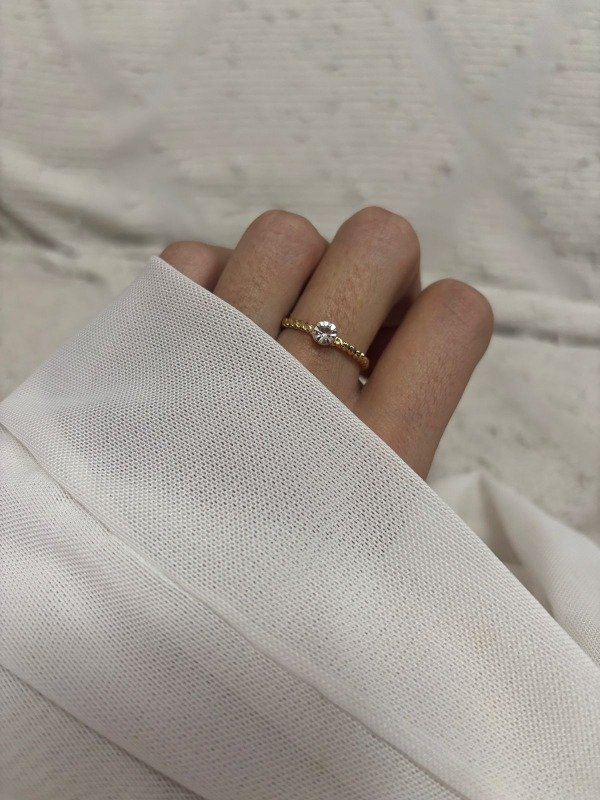Producto - Anillo Calado c/Strass Acero Dorado