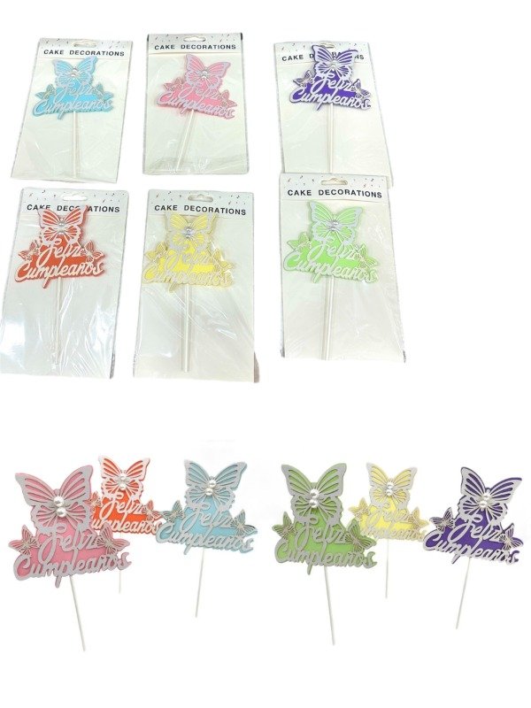 Producto - EVA MARIPOSAS CON PERLAS TOPPERS/DECORACION HOGAR