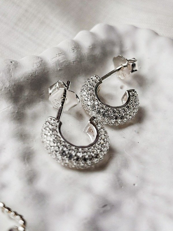 Producto - Aros Pasantes Semi  Argollas Brillos